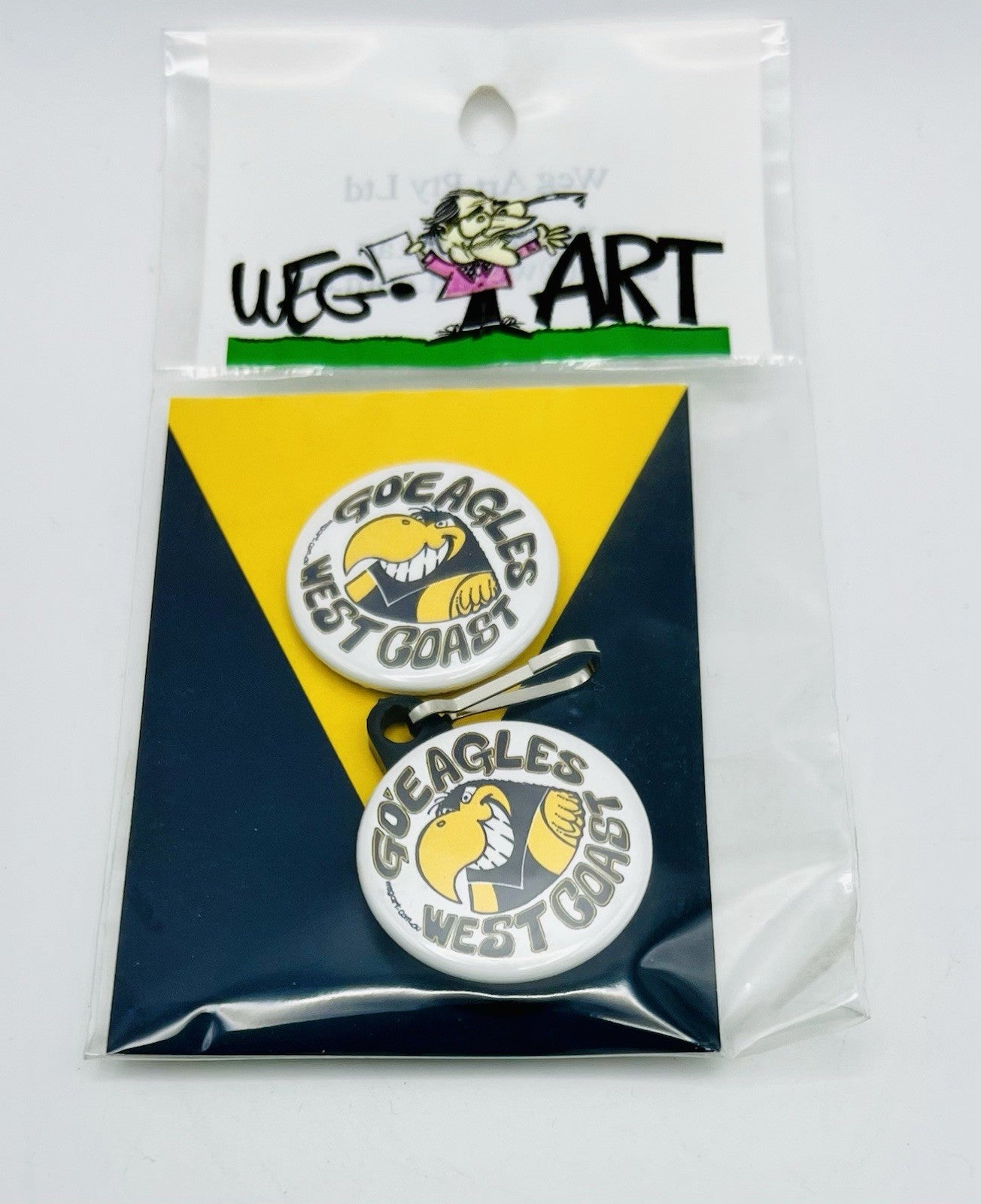 WegArt Twin Pack Button Badge & Zipper Pull / Bag Tag  West Coast Eagles