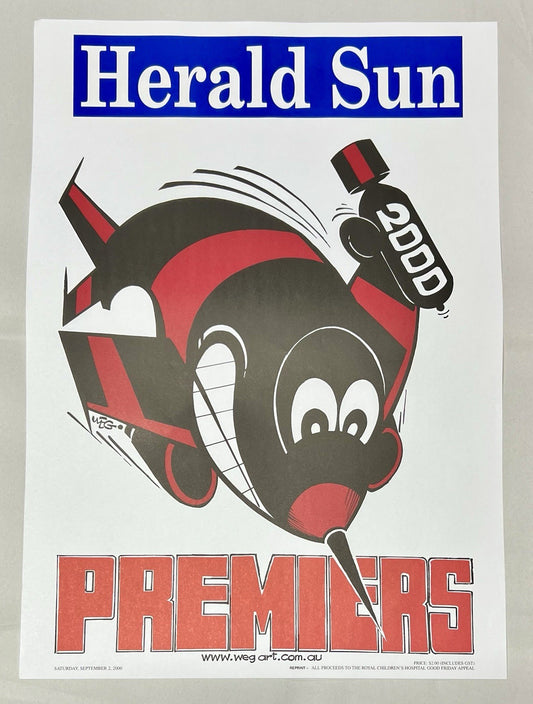 2000 Essendon Bombers WEG Premiers Poster - REPRINT