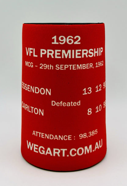 WegArt WEG Premiers Stubby Holder Can Cooler - Essendon Bombers 1962