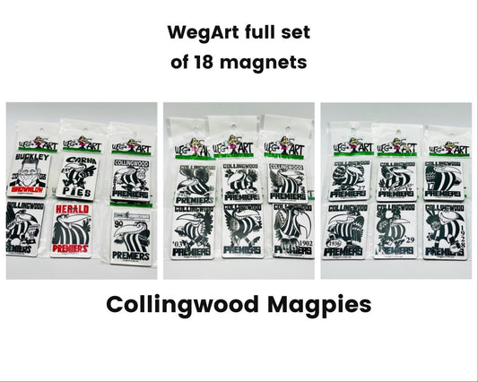 WEG WegArt Full Set Premiers & Supporters Fridge Magnets Collingwood Magpies- 18