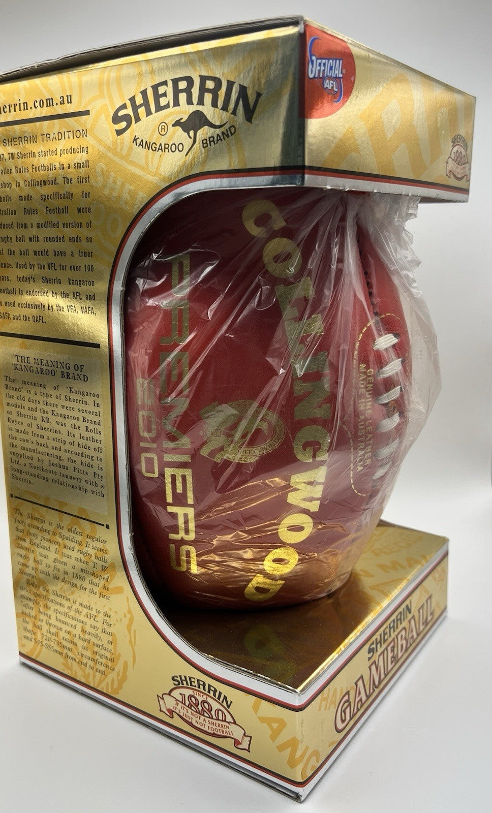 AFL Collingwood Magpies Sherrin 2010 Premiers Football GOLD FOIL