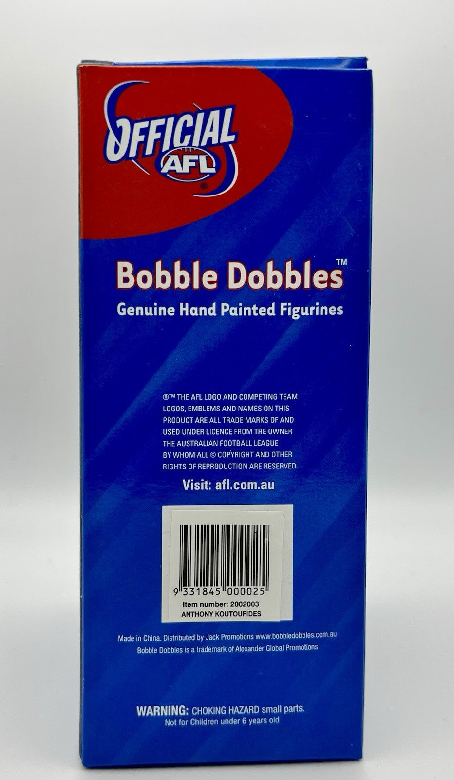 2002 AFL Bobble Dobbles Bobblehead - Carlton Blues Anthony Koutoufides “Kouta”