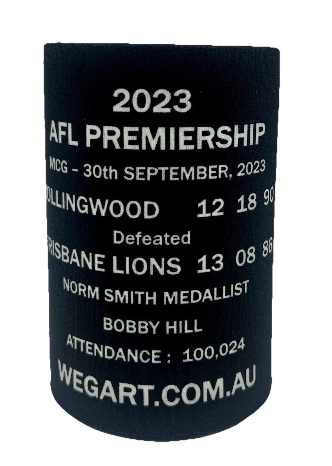 WegArt WEG Premiers Stubby Holder Can Cooler - Collingwood Magpies 2023