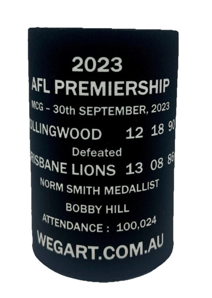 WegArt WEG Premiers Stubby Holder Can Cooler - Collingwood Magpies 2023