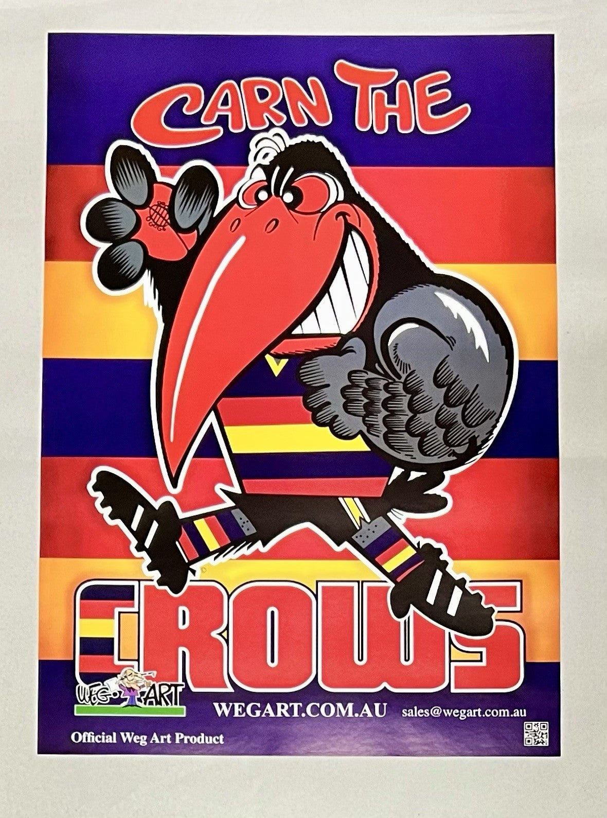WegArt WEG Adelaide Crows Supporter Poster “Carn The Crows”