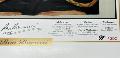 Ron Barassi 50 Years Of Football WegArt Ltd Ed #91/250 Signed