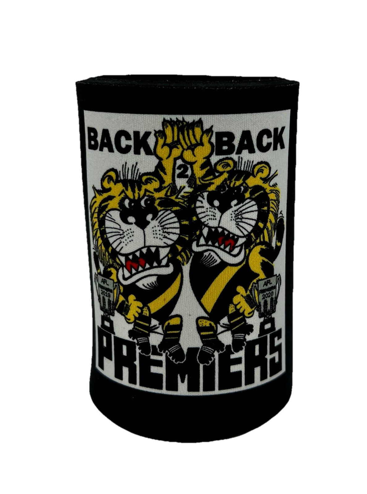 WegArt WEG Premiers Stubby Holder Can Cooler Back 2 Back Richmond Tigers 19 & 20