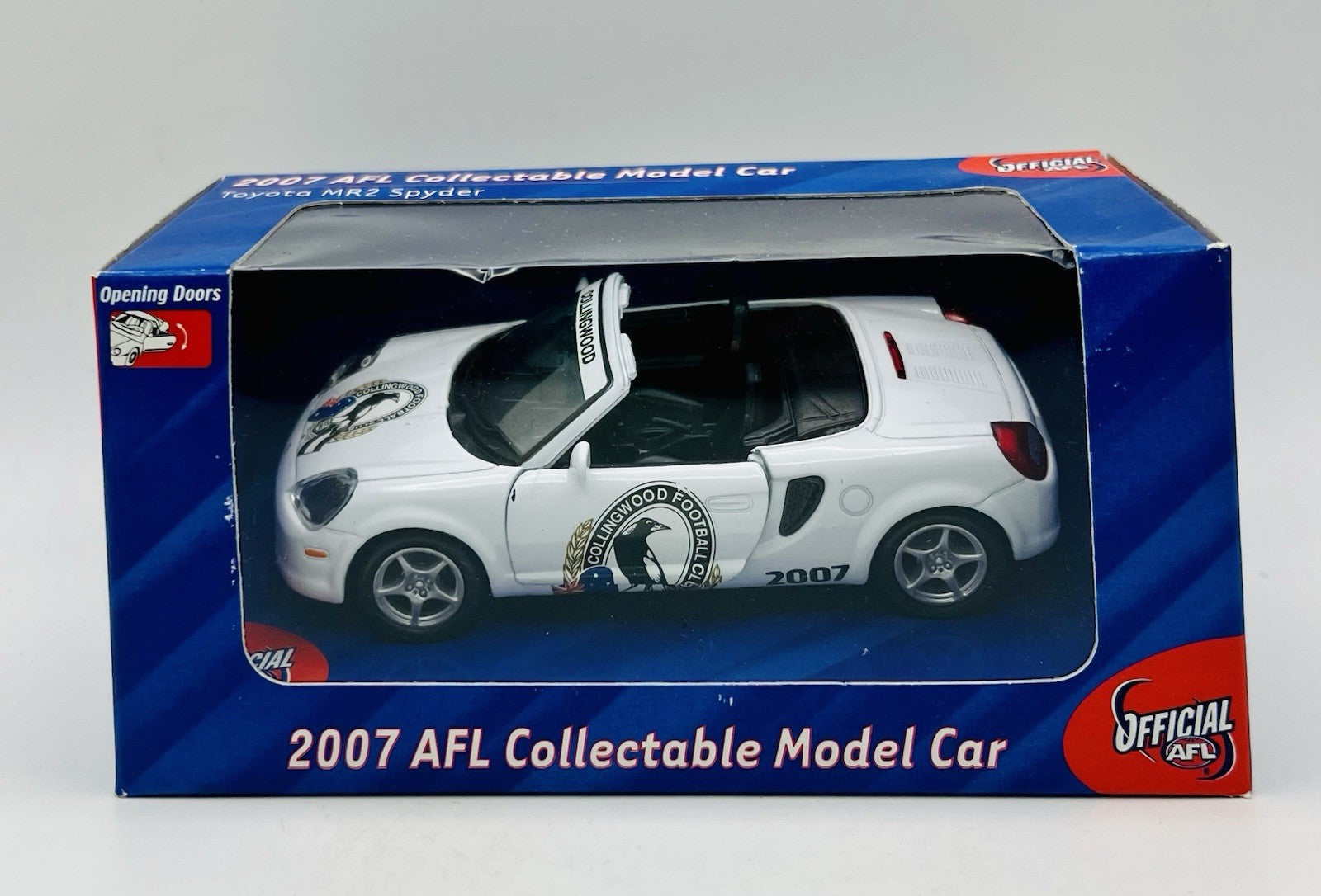 2007 AFL Collectable Model Car Toyota MR2 Spyder Collingwood Magpies
