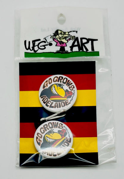 WegArt Twin Pack Button Badge & Zipper Pull / Bag Tag  Adelaide Crows