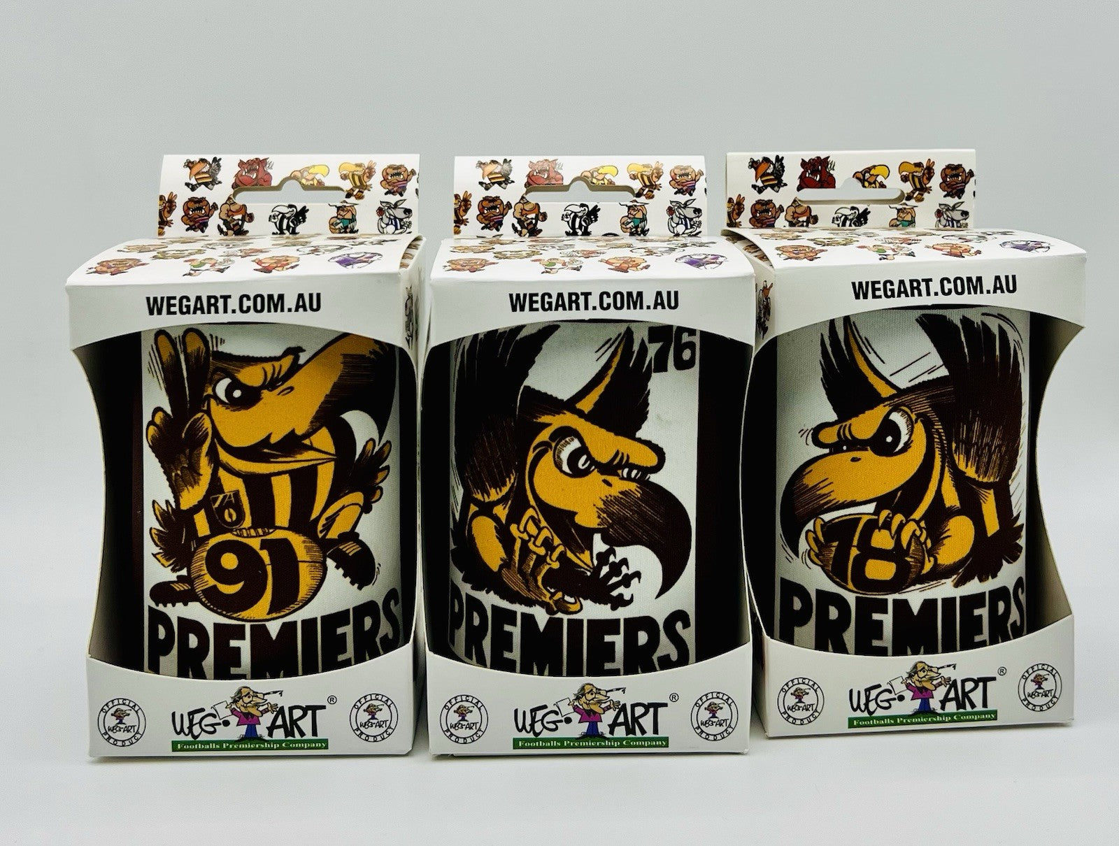 WegArt WEG Premiers Stubby Holder Can Cooler - Hawthorn Hawks 1986