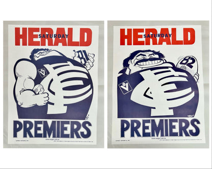 1981 & 1982 Carlton Blues WEG Premiers Posters - REPRINTS
