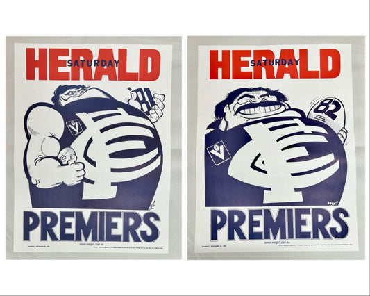 1981 & 1982 Carlton Blues WEG Premiers Posters - REPRINTS