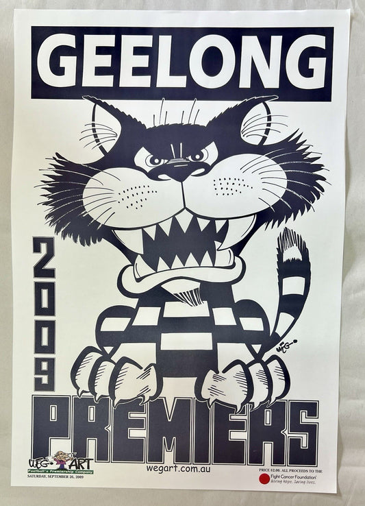 2009 Geelong Cats Weg Art Premiers Poster