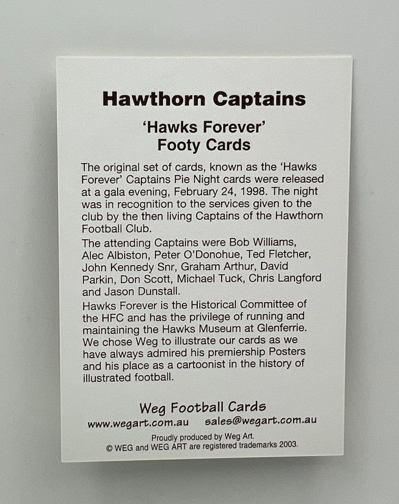 WegArt Hawthorn Hawks Captains Cards 17 card set