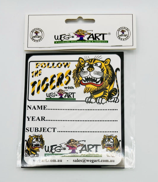 WegArt School Book Stickers Set Of 6 Labels - Richmond Tigers
