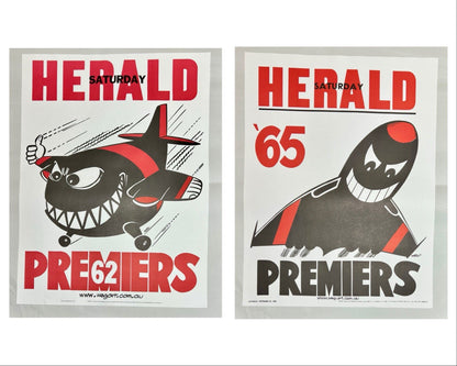 1962 & 1965 Essendon Bombers WEG Premiers Posters - REPRINTS
