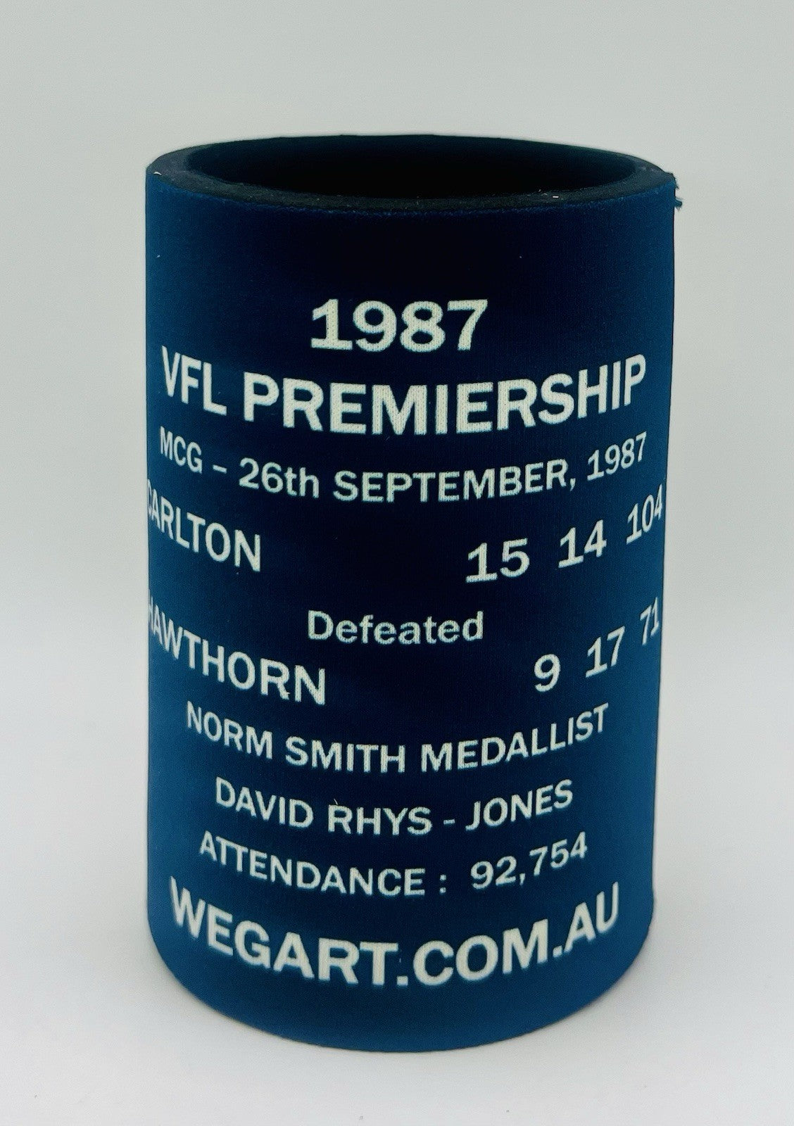 WegArt WEG Premiers Stubby Holder Can Cooler - Carlton Blues 1987