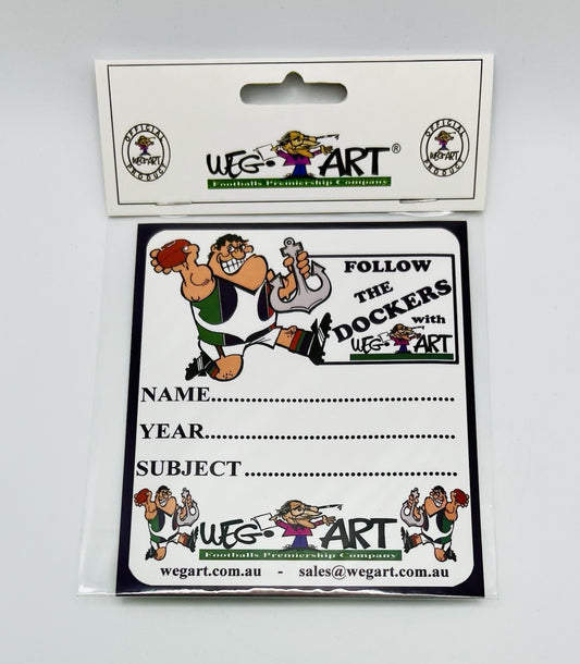 WegArt School Book Stickers Set Of 6 Labels - Fremantle Dockers