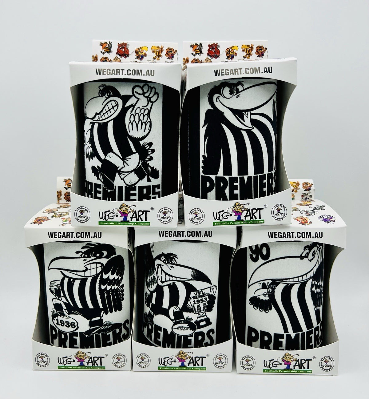 WegArt WEG Premiers Stubby Holder Can Cooler - Collingwood Magpies 1958