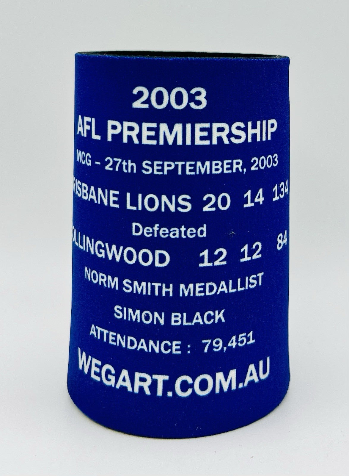 WegArt WEG Premiers Stubby Holder Can Cooler - Brisbane Lions 2003