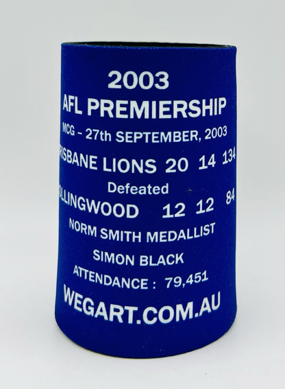 WegArt WEG Premiers Stubby Holder Can Cooler - Brisbane Lions 2003