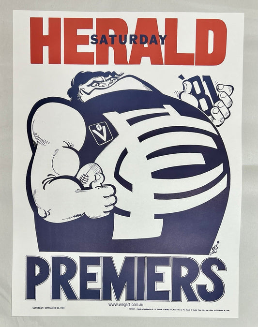 1981 & 1982 Carlton Blues WEG Premiers Posters - REPRINTS