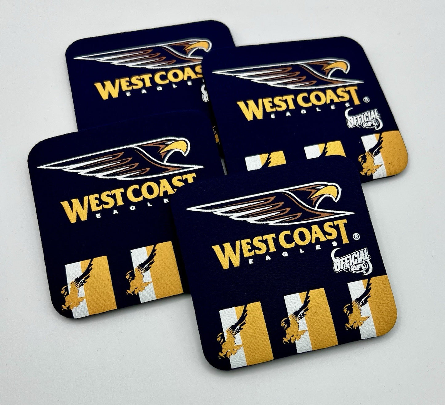 Vintage AFL Neoprene Drink Coasters Set Of Four - West Coast Eagles