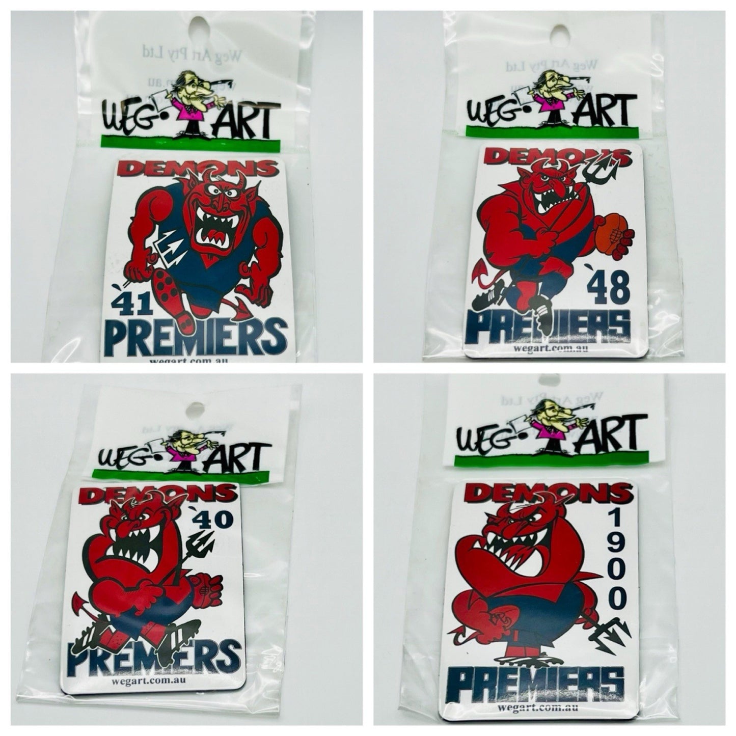 WEG WegArt Full Set Premiers & Supporters Fridge Magnets 16 - Melbourne Demons
