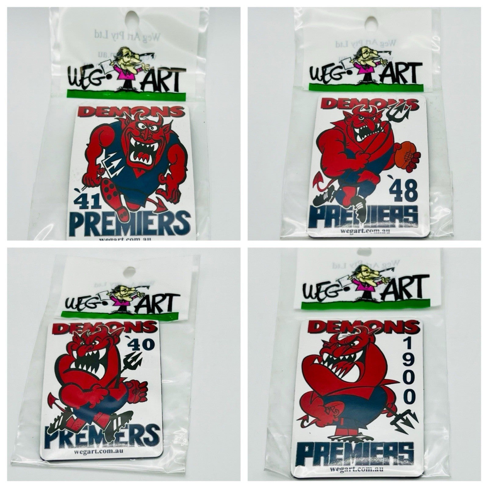 WEG WegArt Full Set Premiers & Supporters Fridge Magnets 16 - Melbourne Demons