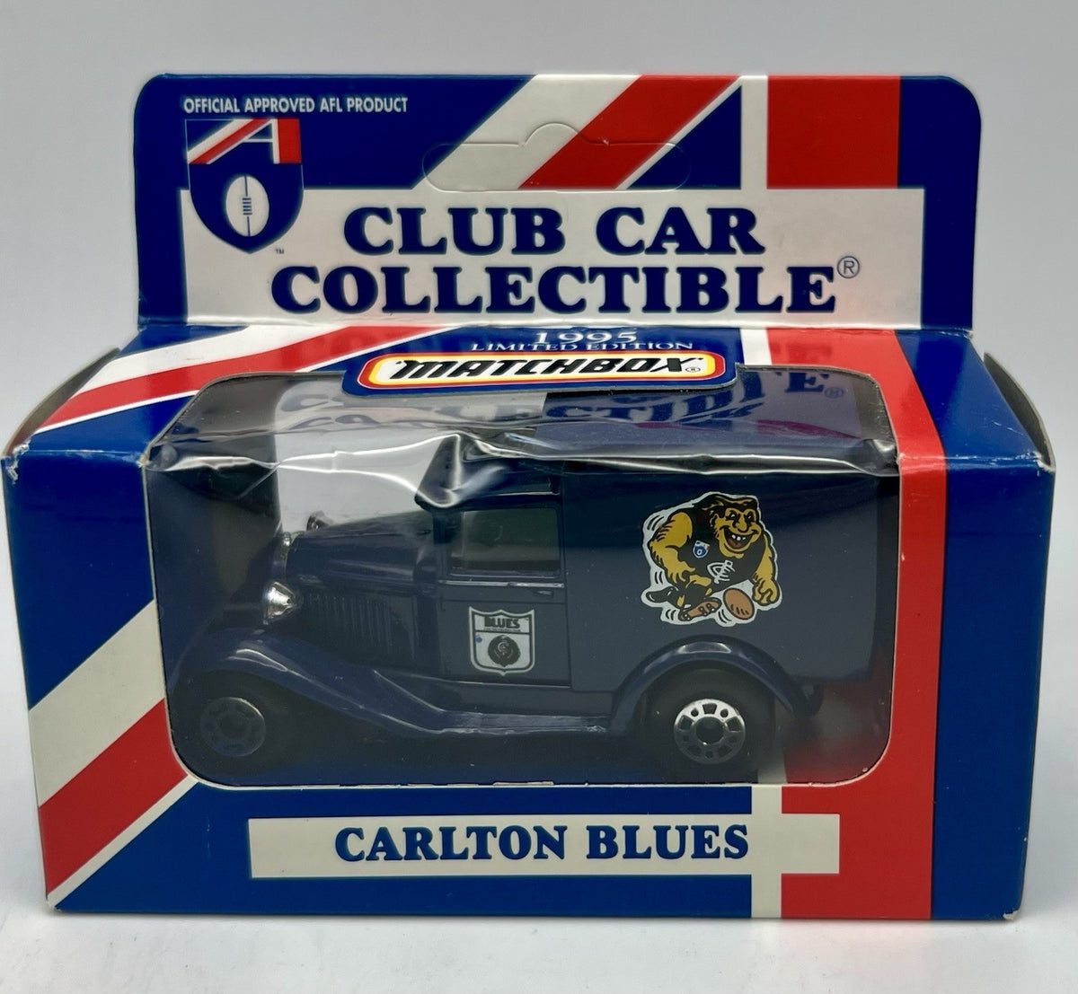 Vintage AFL 1995 Club Car Collectible Ford Model A Van Diecast, Carlton Blues