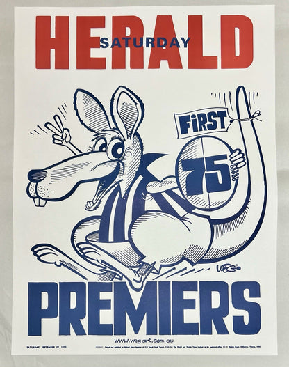 1975 & 1977 North Melbourne Kangaroos WEG Premiers Posters - REPRINTS