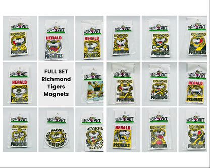 WEG WegArt Full Set Of 17 Premiers & Supporters Fridge Magnets - Richmond Tigers