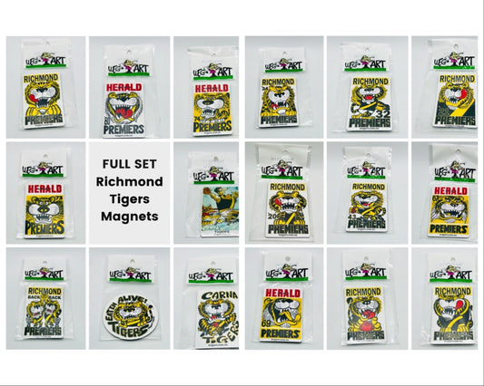 WEG WegArt Full Set Of 17 Premiers & Supporters Fridge Magnets - Richmond Tigers