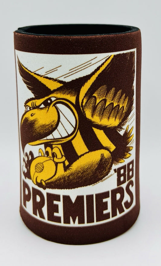 WegArt WEG Premiers Stubby Holder Can Cooler - Hawthorn Hawks 1988