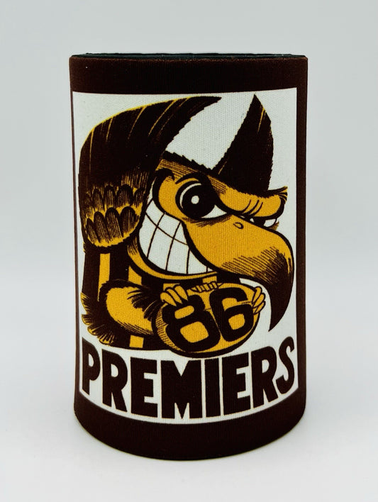 WegArt WEG Premiers Stubby Holder Can Cooler - Hawthorn Hawks 1986