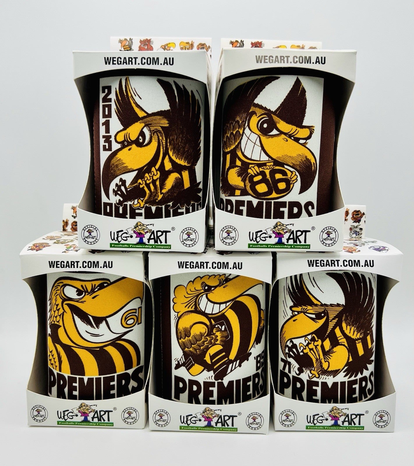 WegArt WEG Premiers Stubby Holder Can Cooler - Hawthorn Hawks 1978