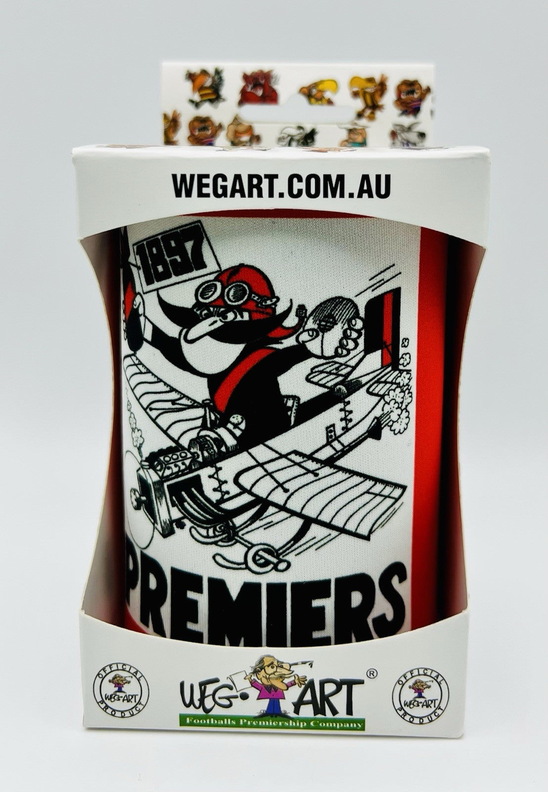 WegArt WEG Premiers Stubby Holder Can Cooler - Essendon Bombers 1897