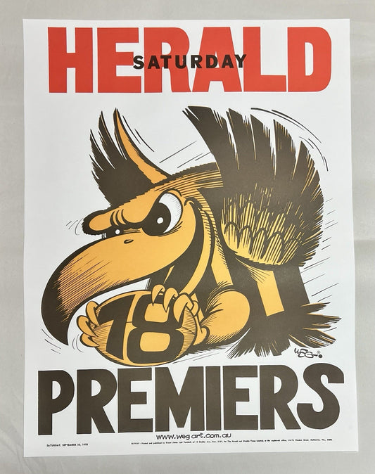 1978 Hawthorn Hawks WEG Premiers Poster - REPRINT
