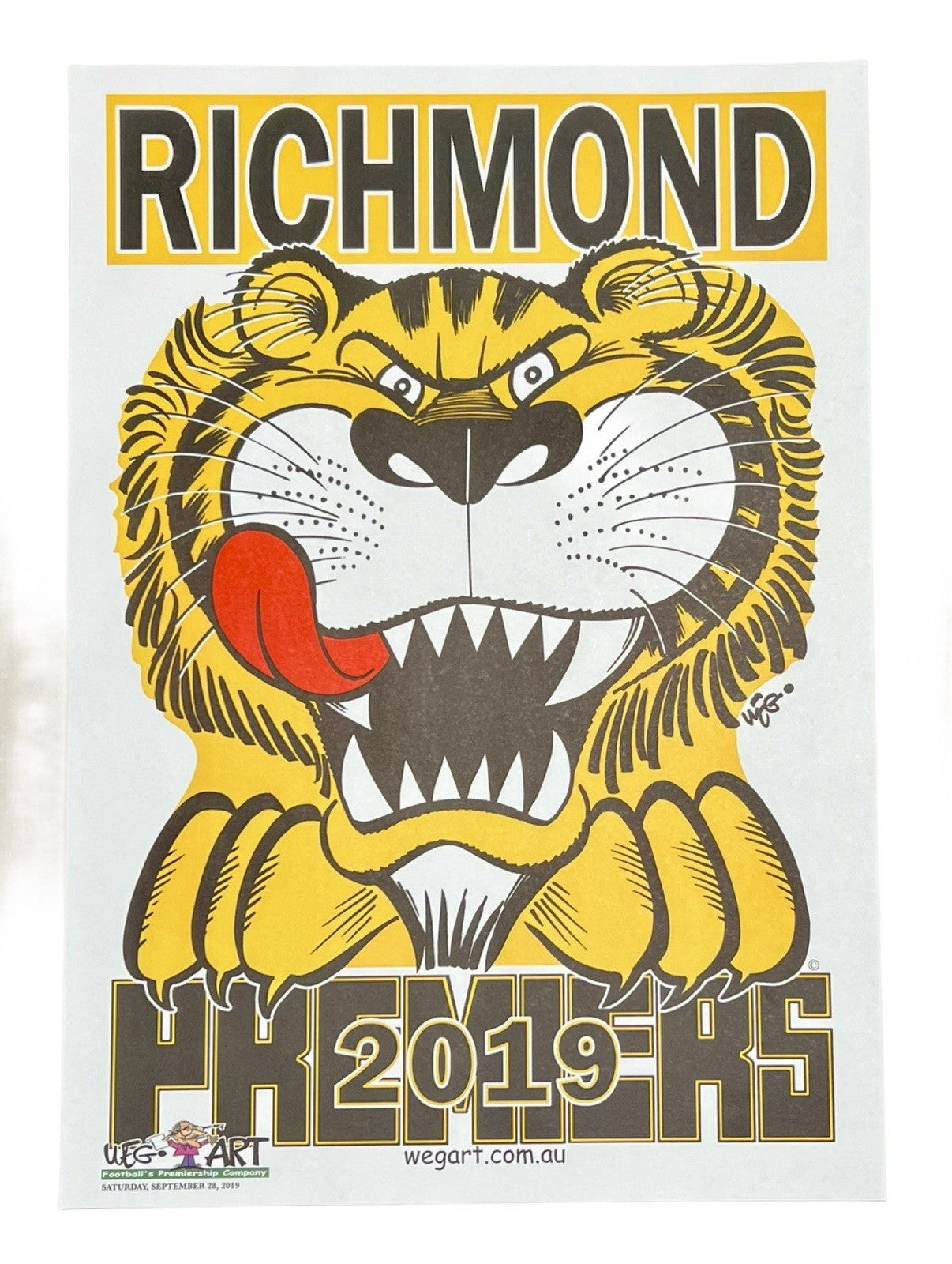 2019 Richmond Tigers Weg Art Premiers Poster