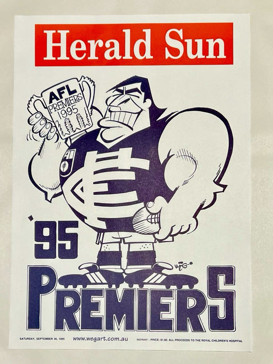 1995 Carlton Blues WEG Premiers Poster - REPRINT