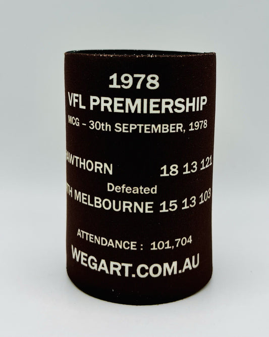 WegArt WEG Premiers Stubby Holder Can Cooler - Hawthorn Hawks 1978
