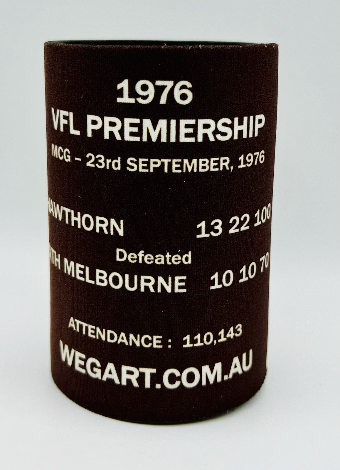 WegArt WEG Premiers Stubby Holder Can Cooler - Hawthorn Hawks 1976