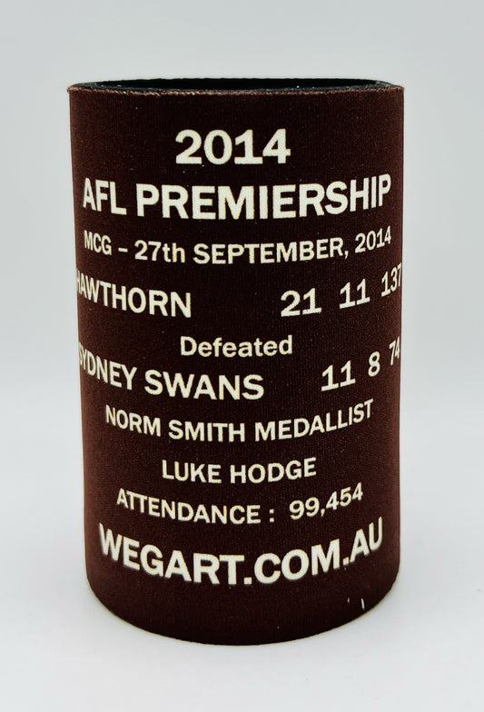 WegArt WEG Premiers Stubby Holder Can Cooler - Hawthorn Hawks 2014