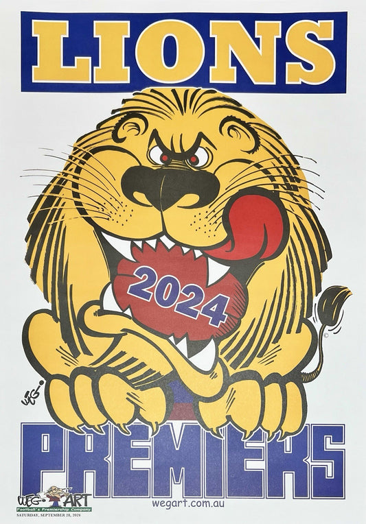2024 & 2025 WEG WegArt Premiers Posters Brisbane Lions
