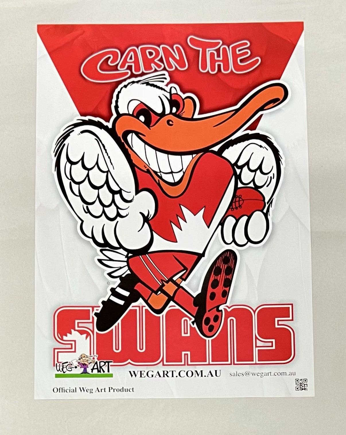 WegArt WEG Sydney Swans Supporter Poster “Carn The Swans”