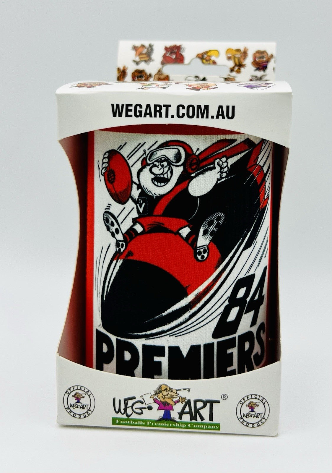 WegArt WEG Premiers Stubby Holder Can Cooler - Essendon Bombers 1984