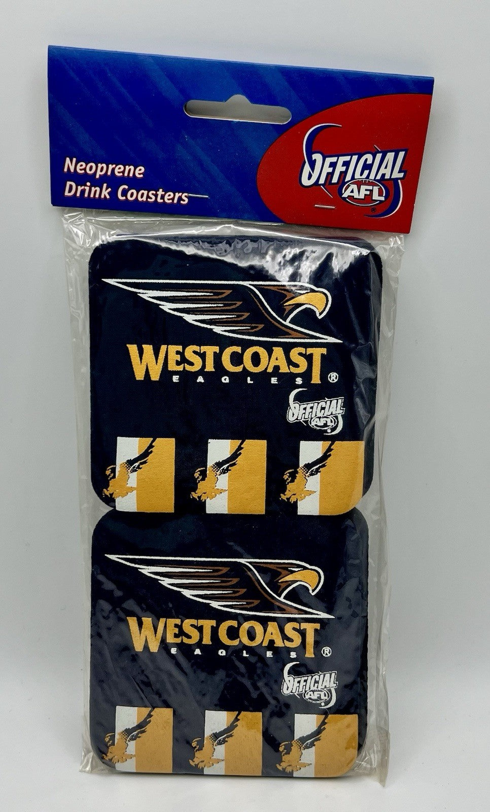 Vintage AFL Neoprene Drink Coasters Set Of Four - West Coast Eagles