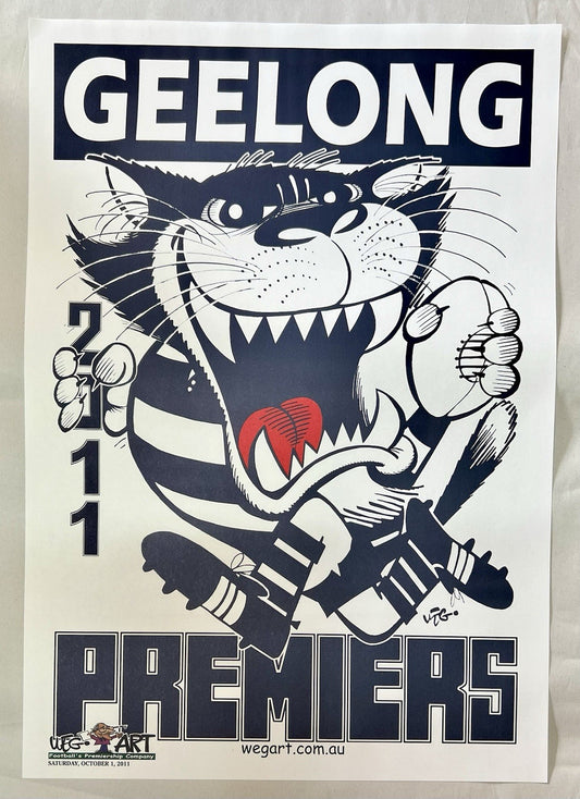 2011 Geelong Cats Weg Art Premiers Poster