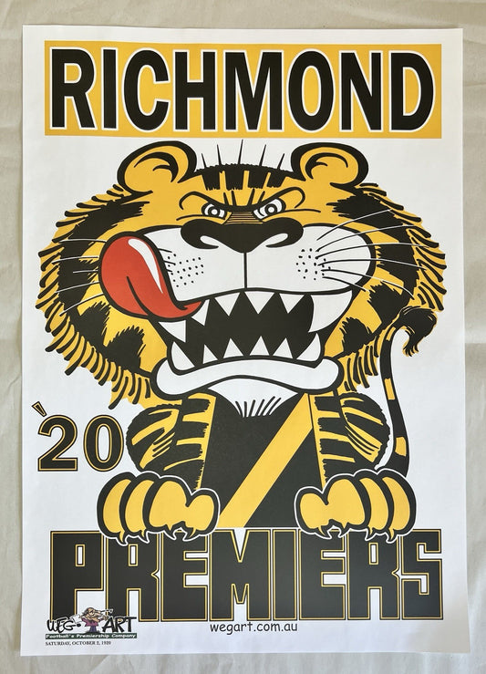 1920 Richmond Tigers WegArt WEG Premiers Poster