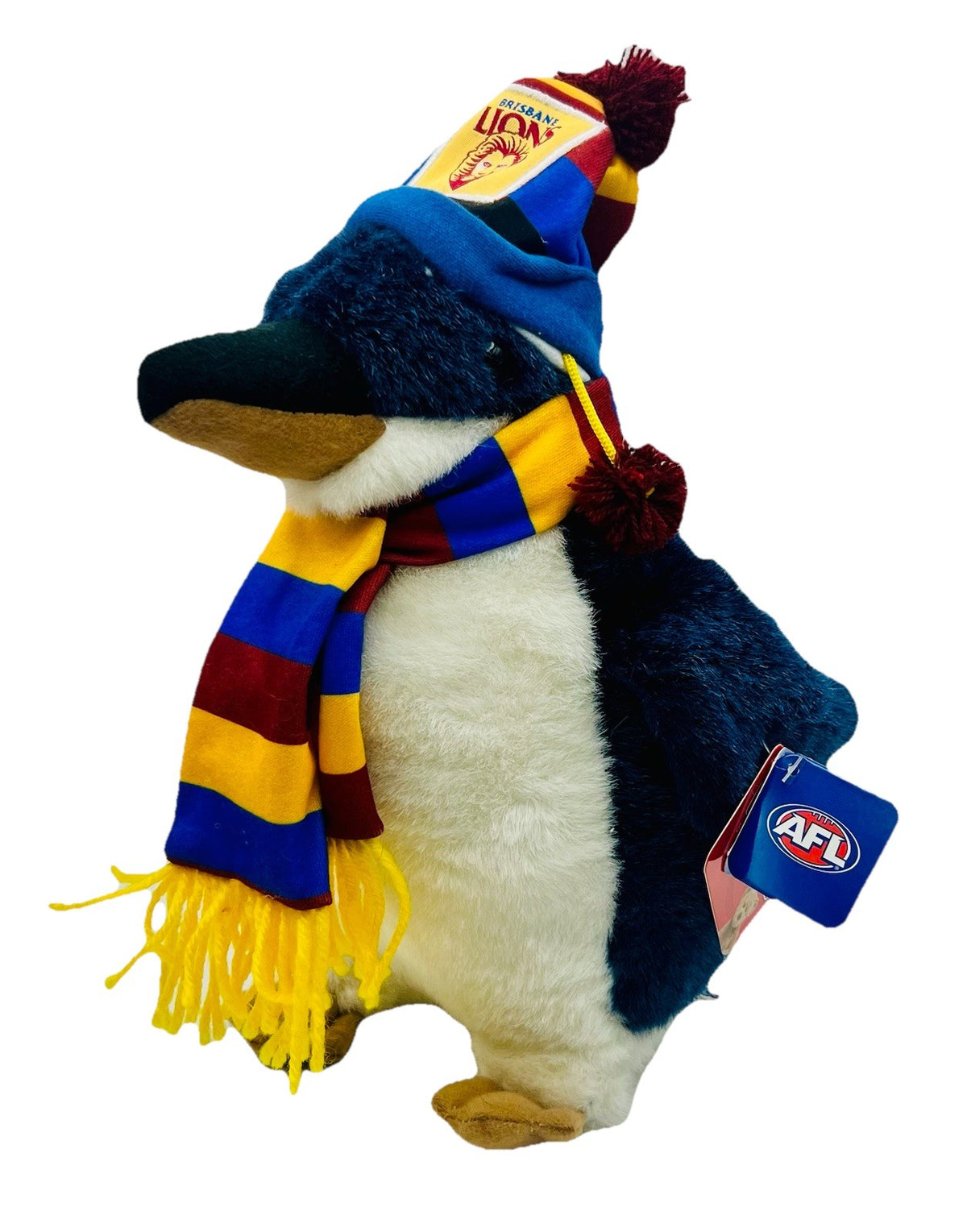 Brisbane Lions Supporter Penguin Official AFL - 30cm tall
